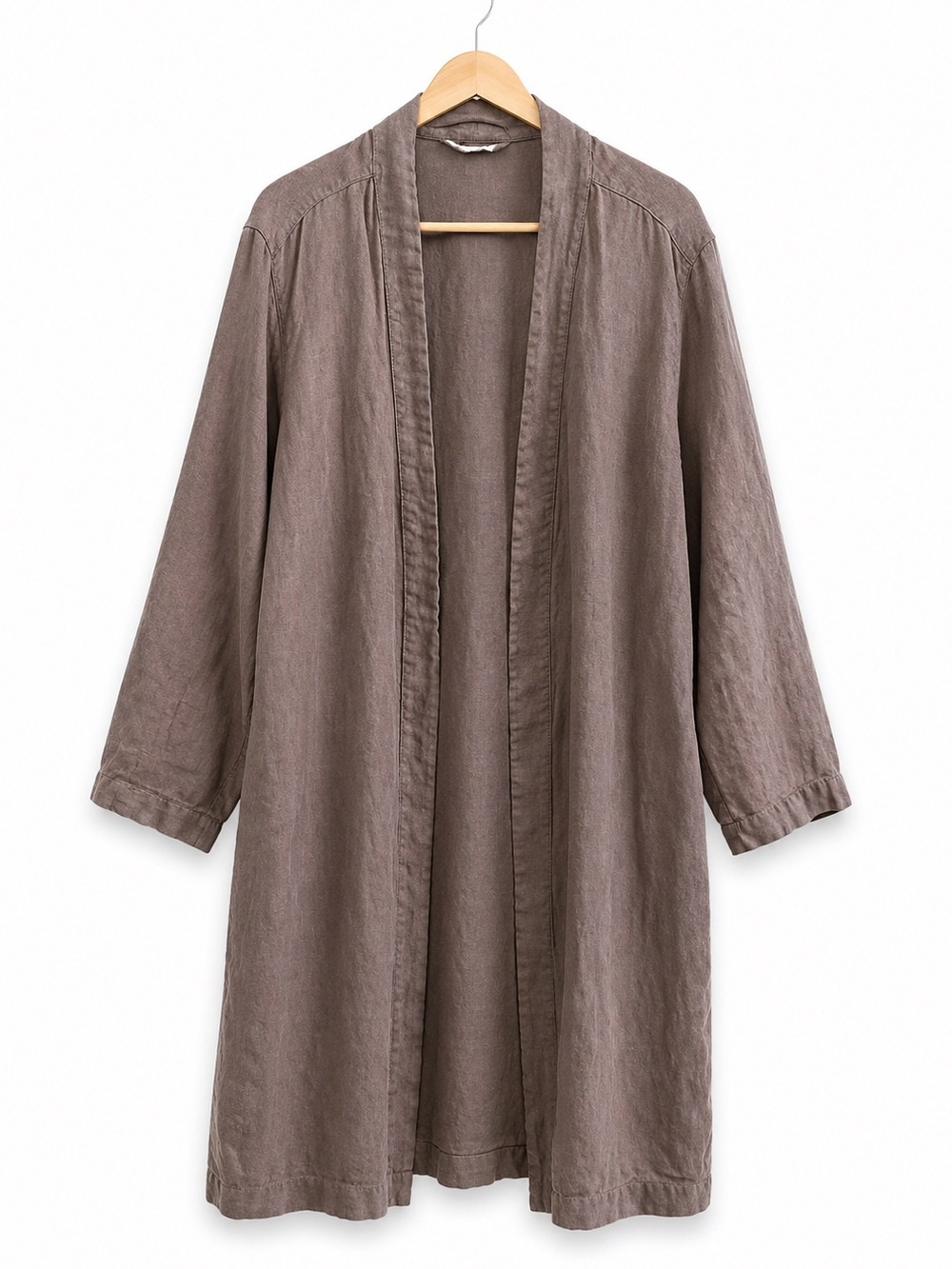 Libeco 100% Linen Long Duster Jacket Taupe Brown M